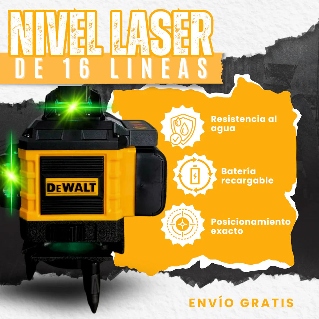 Nivel Laser PRO3 de 16 Lineas DeWalt Compact - 50%DESCUENTO